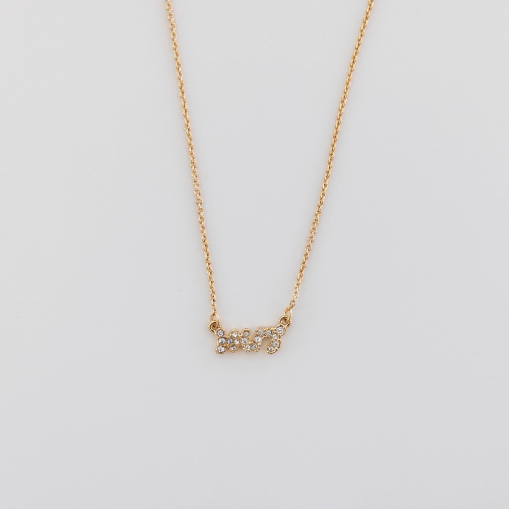 Kate Spade Rhinestone "Mrs" Gold Necklace